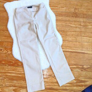 WHBM Perfect Form Slim Ankle Pants in Beige Khaki Cream